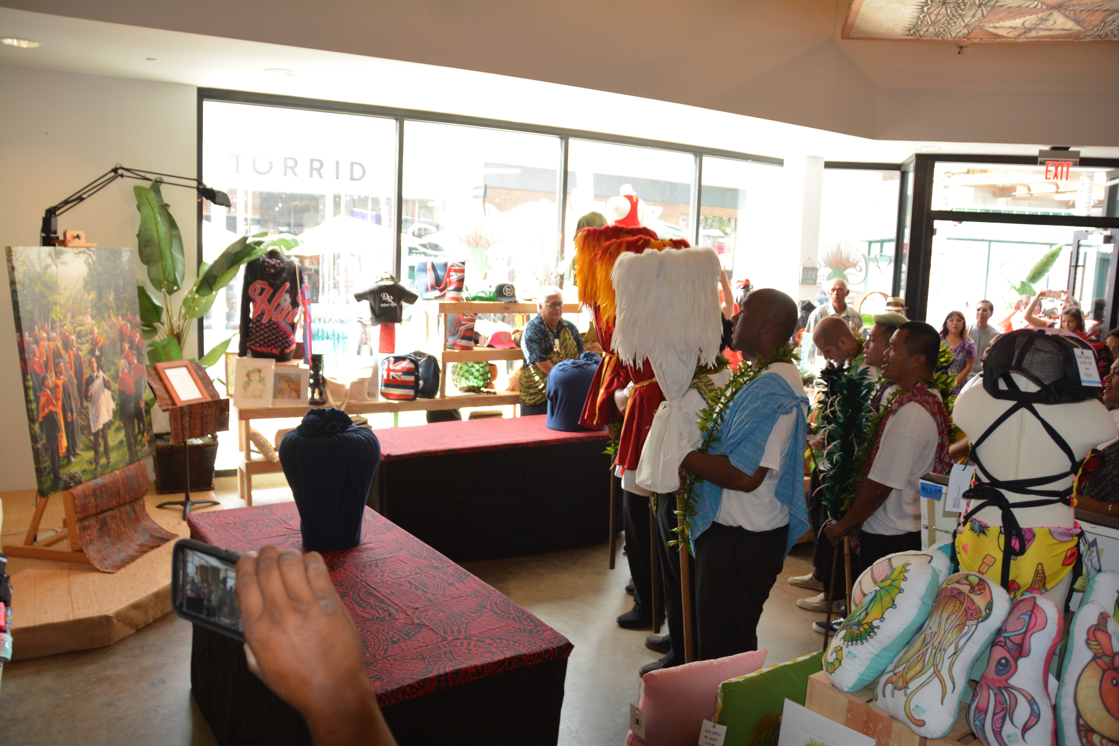 Costumed character performing at retail store event
