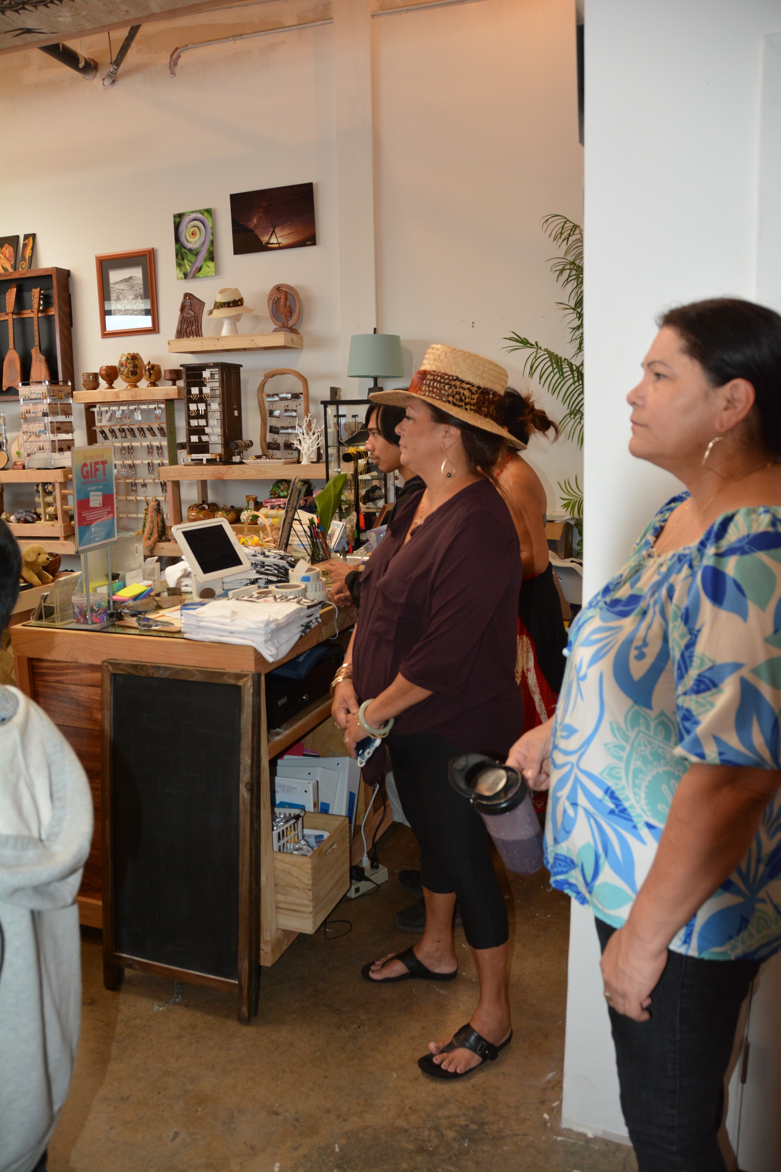 People shopping in artisan craft store