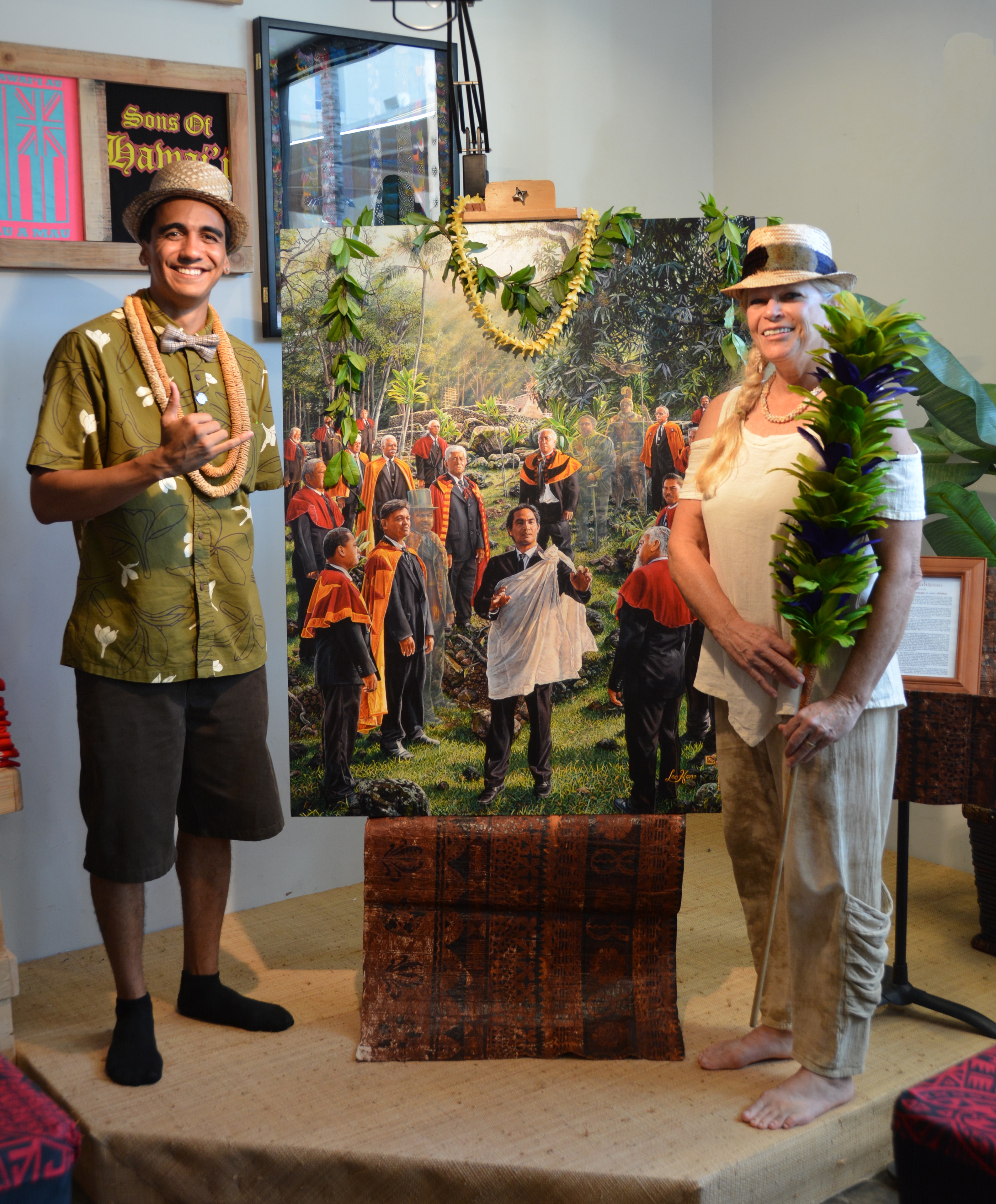 Museum exhibit scouts in tropical attire