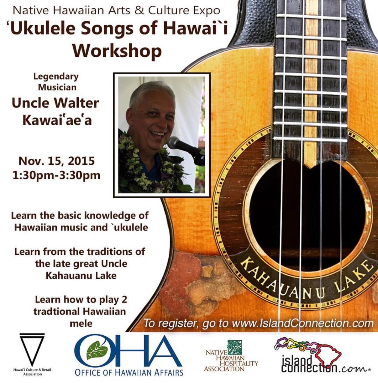 Ukulele songs Hawaii workshop poster