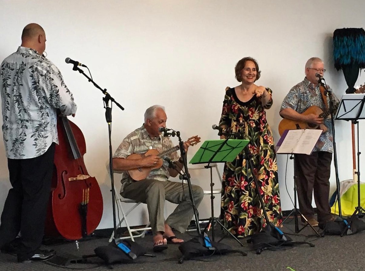 Musicians performing live ensemble concert