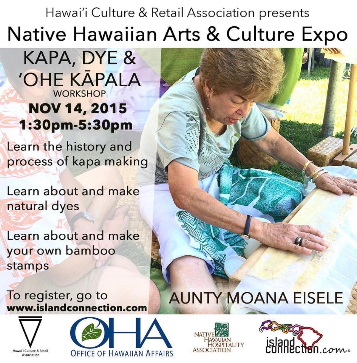 Hawaiian Arts & Culture Expo kapa dye workshop
