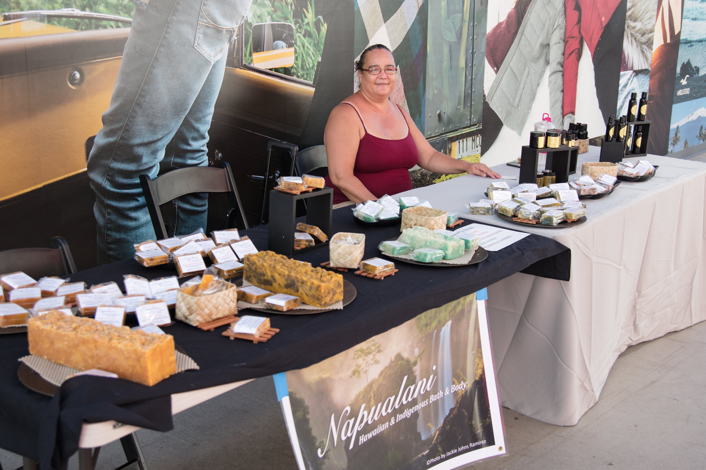 Vendor selling Hawaiian bath and body products