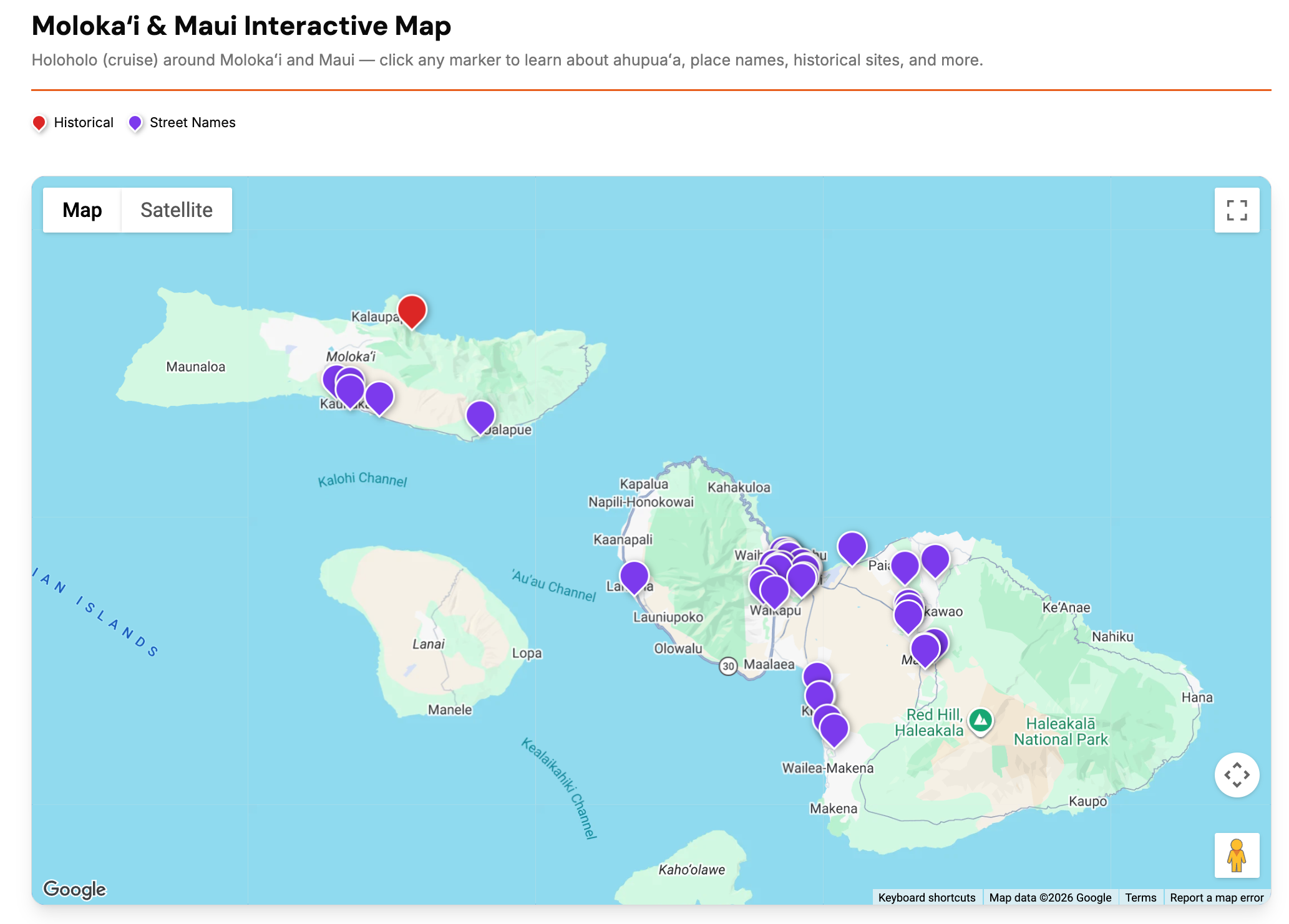 Moloka'i and Maui interactive map